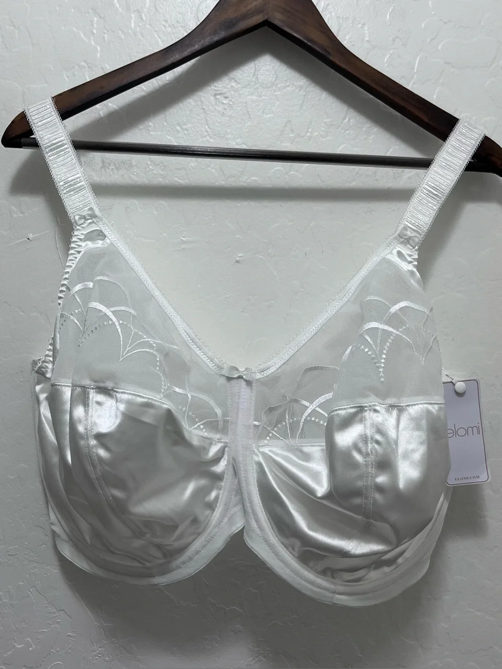 Elomi White Cate Full Cup Banded Underwire Bra Size US 40L